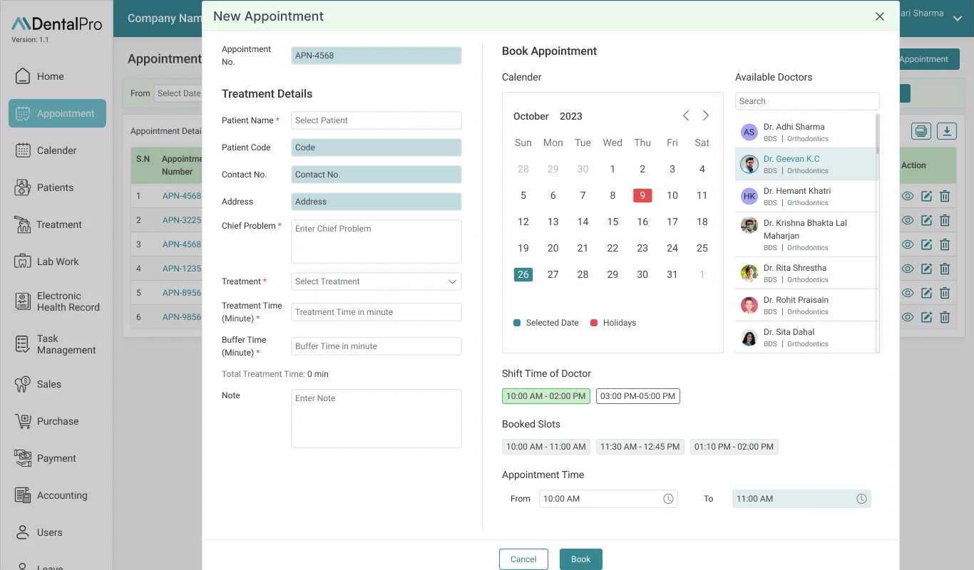 Booking and Scheduling
